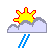 Partly cloudy, a bit of rain