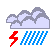 Cloudy, heavy rain, thunderstorm